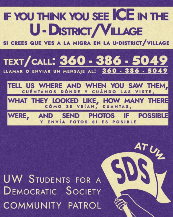 UW’s SDS’ official Instagram announcing the Community Patrol network.